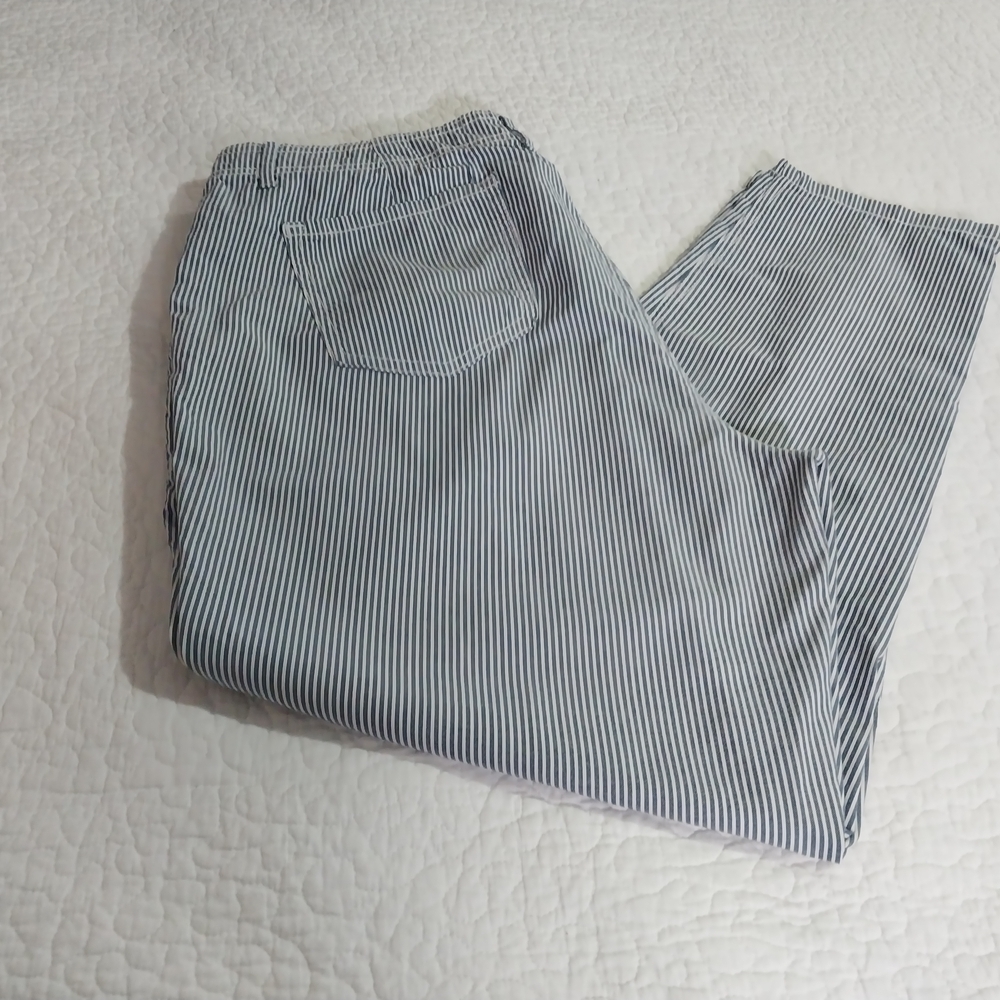 Liz Claiborne Blue and White Striped Trousers